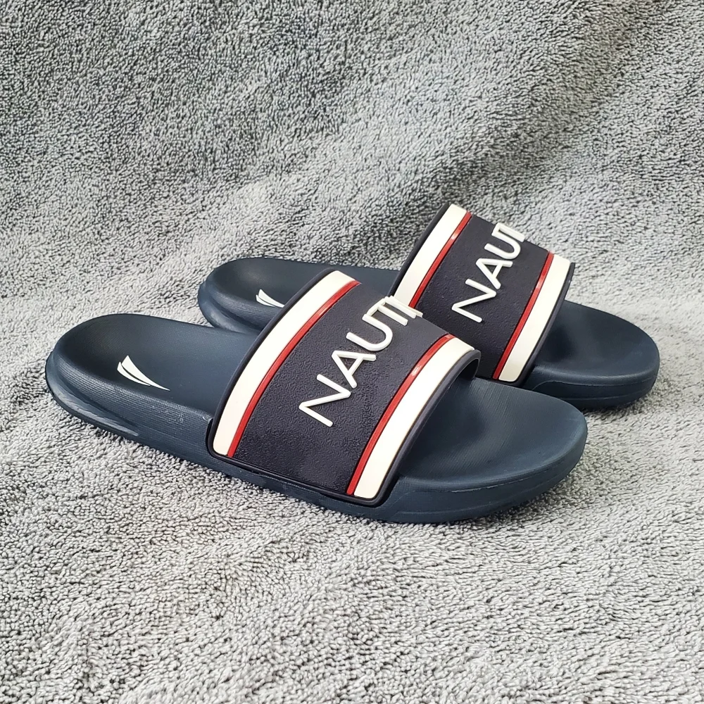 Nautica Kids Youth Athletic Slide Rubber Slip-on Sandals Navy Blue Size 1